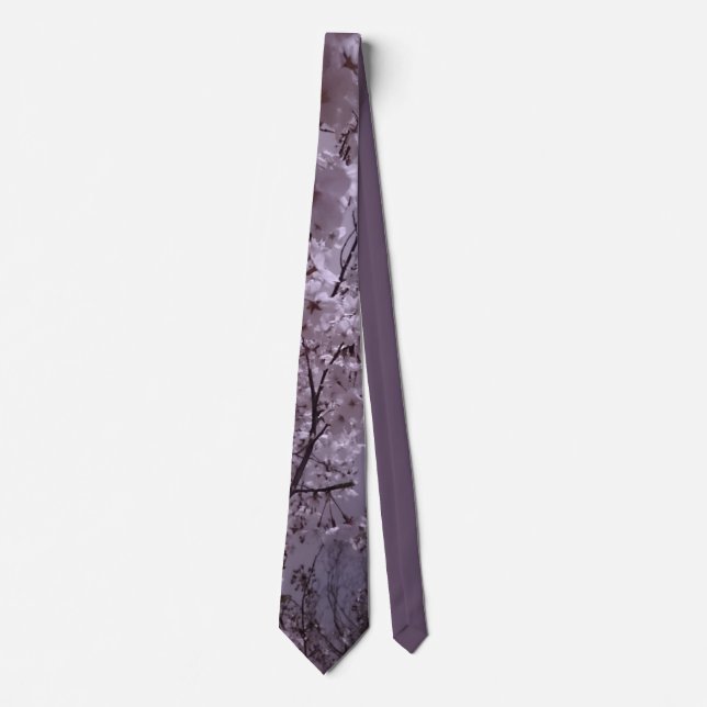 Violet Cherry Blossom Tie (Front)