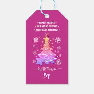 Violet Christmas Cookie Snowflake Promo QR Code Gift Tags