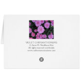 Violet Chrysanthemums Cards (Back Horizontal)