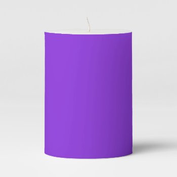 Violet Color Simple Monochrome Plain Violet Pillar Candle by Kullaz at Zazzle