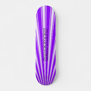 Violet Color Stripe Funky Pattern Skateboard