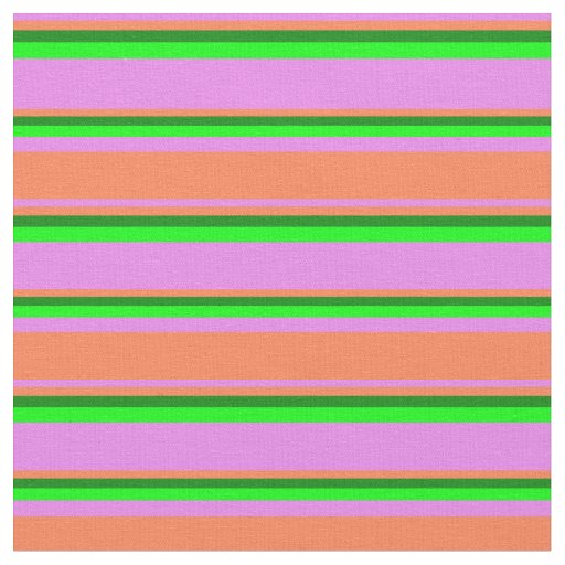 Violet, Coral, Green, and Lime Lines Pattern Fabric