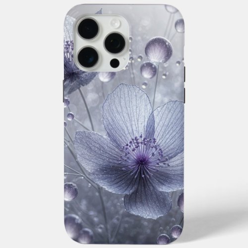 Violet Cosmos and Dew Drops iPhone 15 Pro Max Case