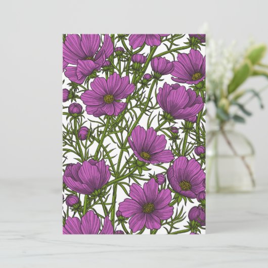 Violet cosmos flowers (Standing Front)