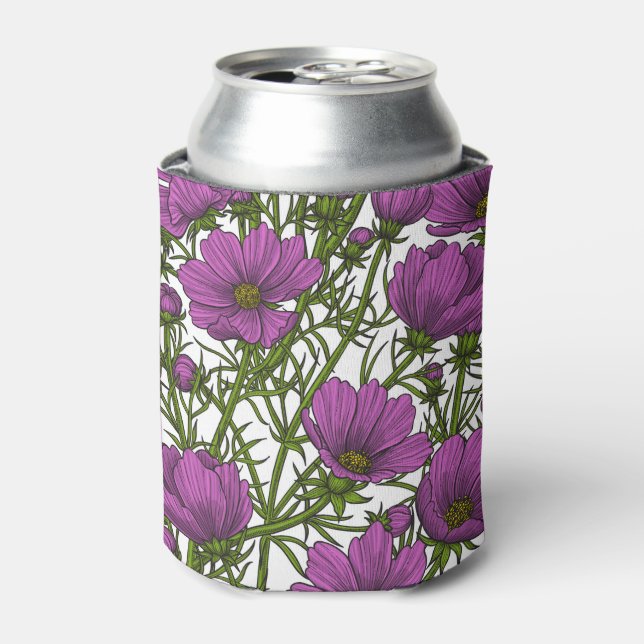 Violet cosmos flowers can cooler (Can Front)