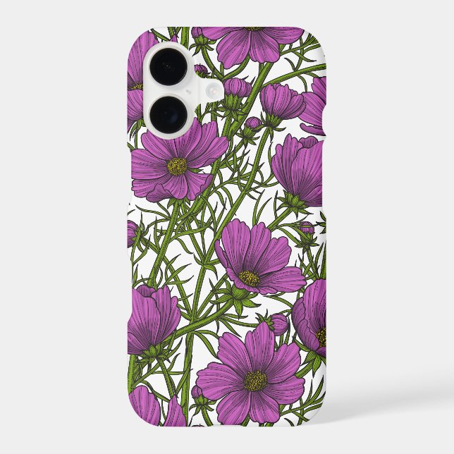 Violet cosmos flowers Case-Mate iPhone case (Back)