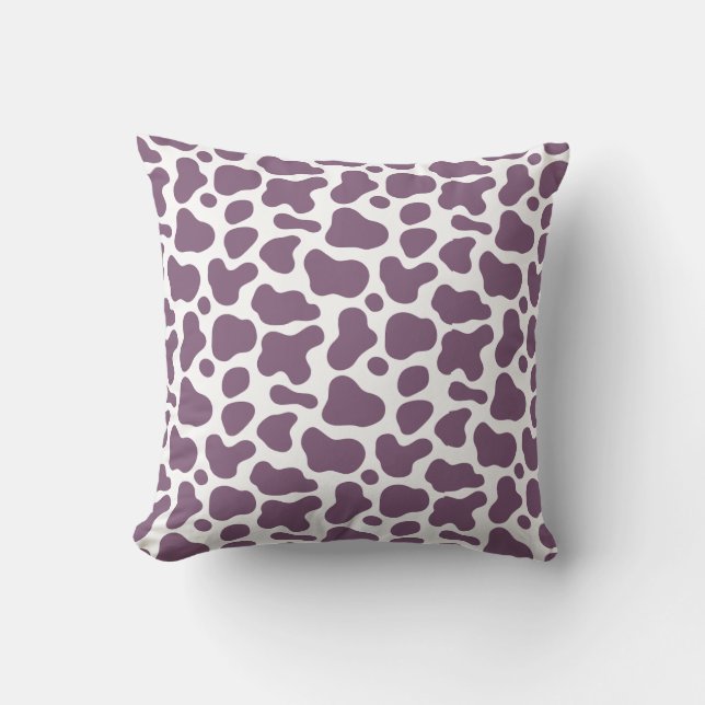 Violet Cow Throw Pillow (Front)