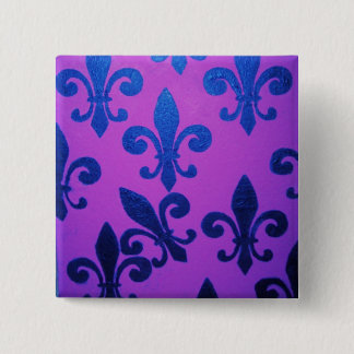 Violet Crooked Fleur De Lis Button