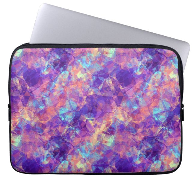 Violet Crumpled Texture Laptop Sleeve (Front)