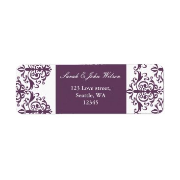 violet damask address lable label