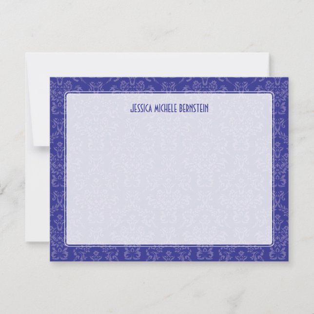Violet Damask Note Card (Front)