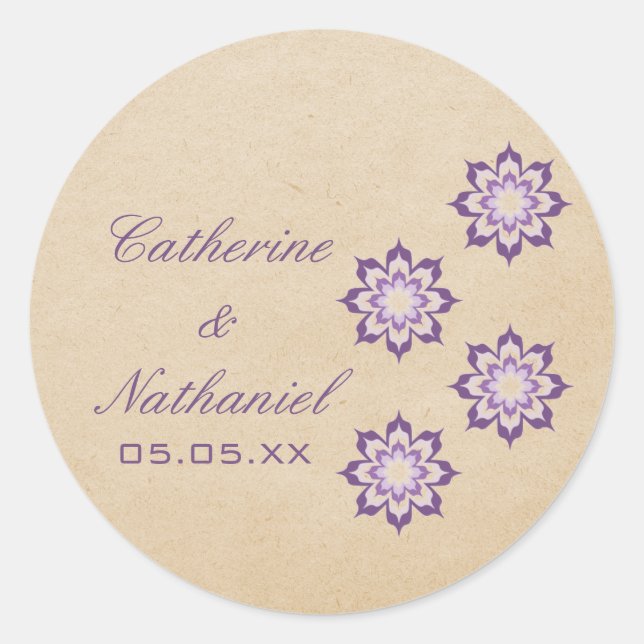 Violet Daring Floral Blooms Stickers (Front)