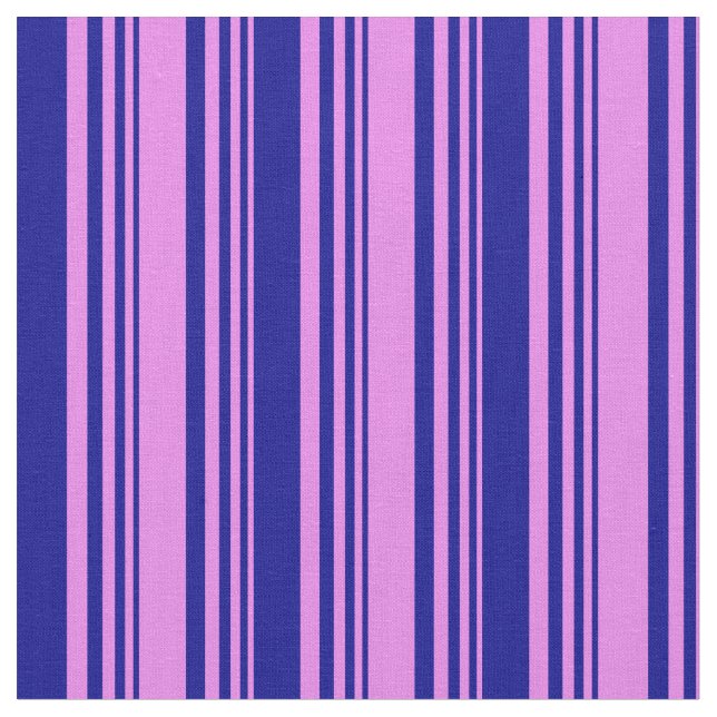 Violet & Dark Blue Stripes/Lines Pattern Fabric (Close Up)
