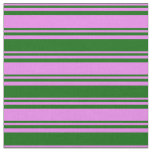 Violet &amp; Dark Green Pattern of Stripes Fabric