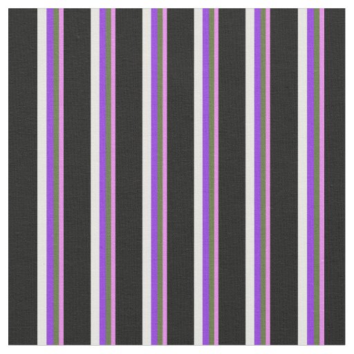 Violet, Dark Olive Green, Purple, White & Black Fabric