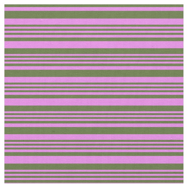 Violet & Dark Olive Green Striped/Lined Pattern Fabric (Close Up)
