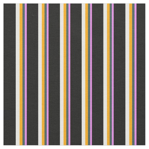 Violet, Dark Slate Gray, Orange, White & Black Fabric