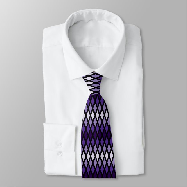 Violet Diamond Ombre Neck Tie (Tied)