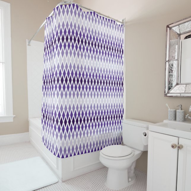 Violet Diamond Ombre Shower Curtain (In Situ)