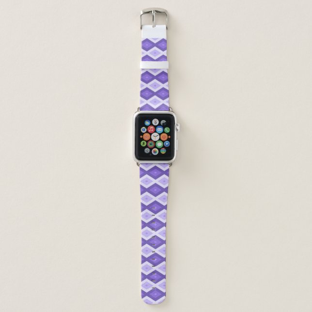 Violet diamond pattern apple watch band (Front)