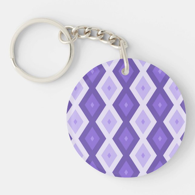 Violet diamond pattern keychain (Front)