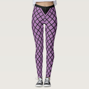 Violet Diamond Pattern Leggings
