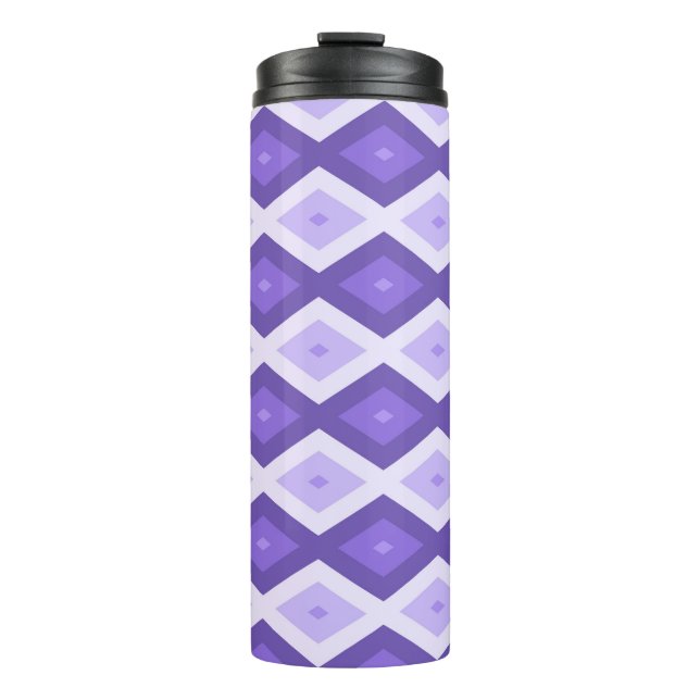 Violet diamond pattern thermal tumbler (Front)
