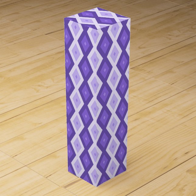 Violet diamond pattern wine box (Front)