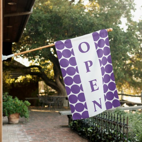 Violet Dots Open Sign Flag