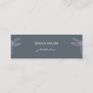 Violet dragonflies insects vintage indie grey card