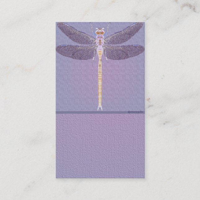 Violet Dragonfly Customizable Business Card (Front)