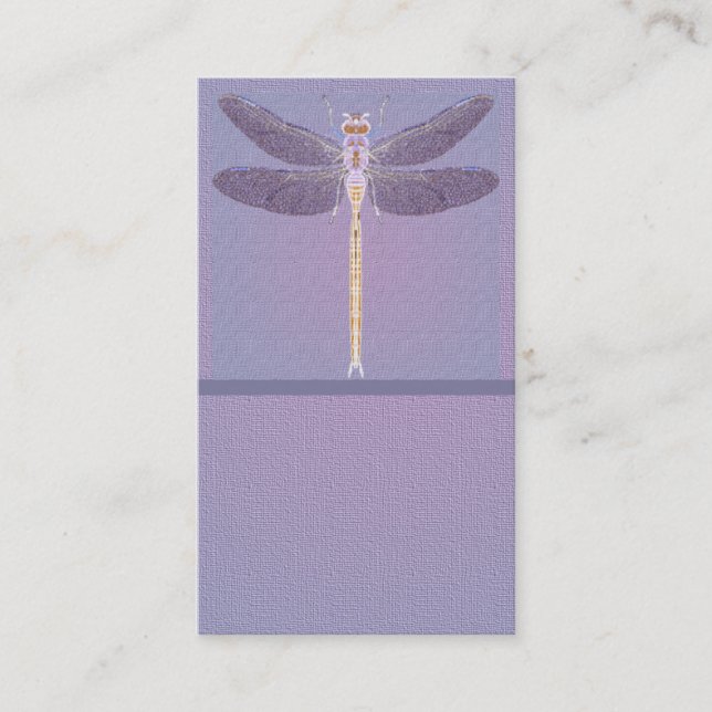 Violet Dragonfly Customizable Business Card (Front)