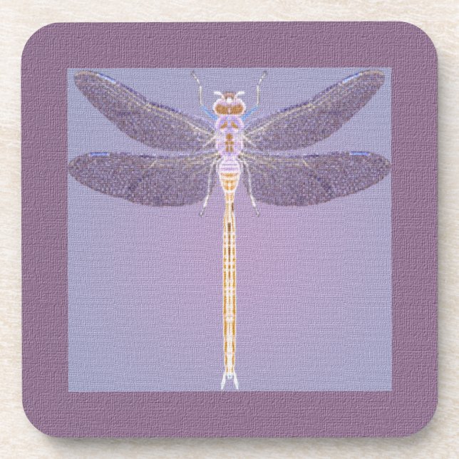 Violet Dragonfly Drink Coaster (Front)