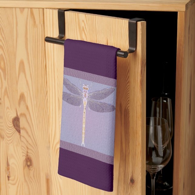 Violet Dragonfly Kitchen Towel (Thirds Fold)