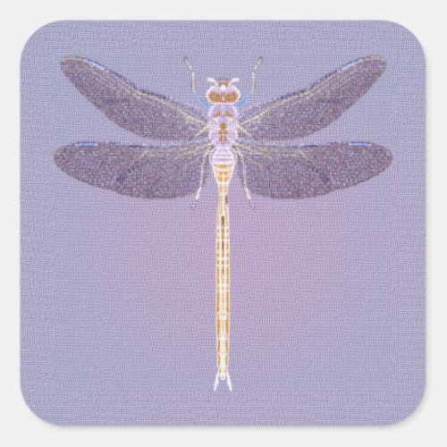 Violet Dragonfly Square Sticker