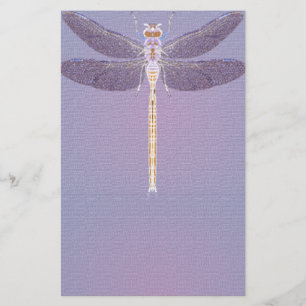 Violet Dragonfly Stationery
