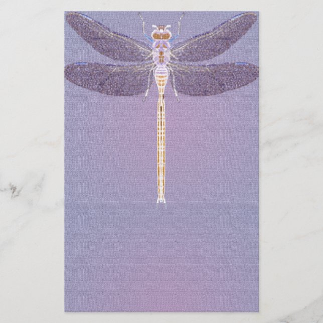 Violet Dragonfly Stationery (Front)