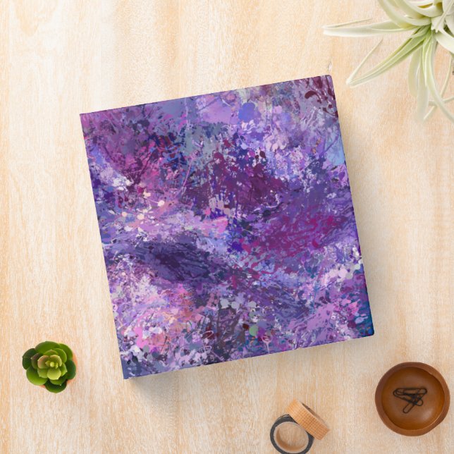 Violet Drops Abstraction 3 Ring Binder (In Situ)