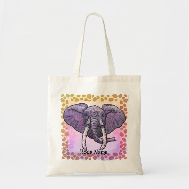 Violet Elephant Tote Bag (Front)