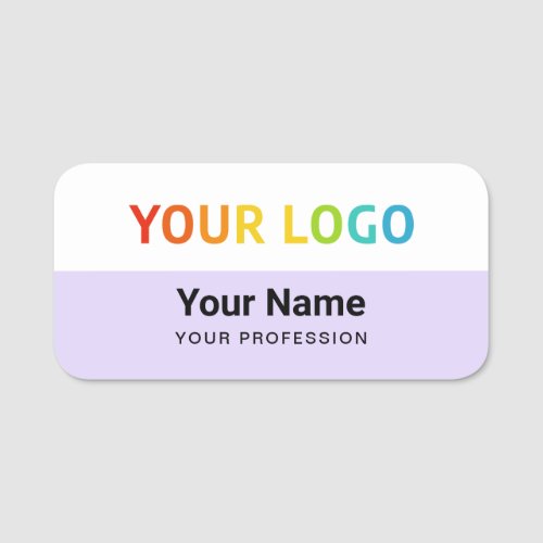 Violet Employee Pin Name Tag or Magnetic with Logo