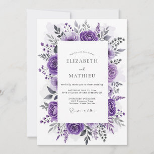 Violet Enchanted Botanical Wedding Invitation