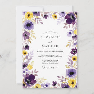 Violet Exuberant Spring Wedding Invitation