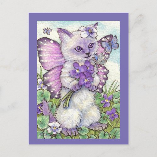 Violet Fairy Cute Siamese Kitten Postcard