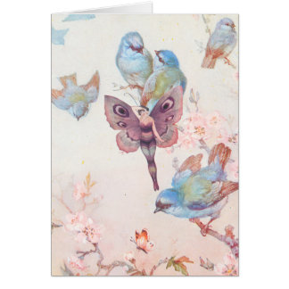 Violet Fairy Girl and Bluebirds Cards