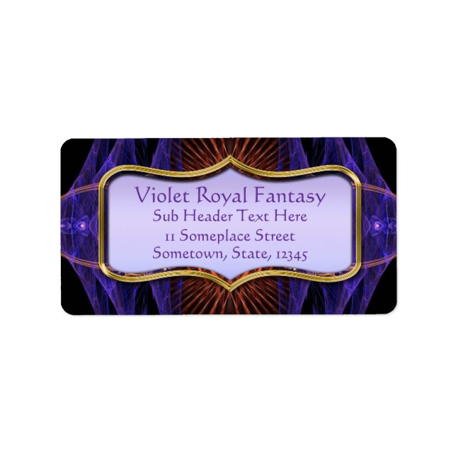 Violet Fantasy Fractal Art Address Labels (Front)