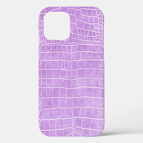 Violet Faux Crocodile Leather iPhone 12 Case