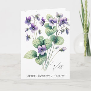 Violet February Birth Flower Birthday Card