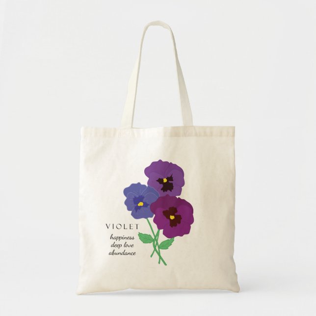 Violet February Birth Month Flower Bag (Front)