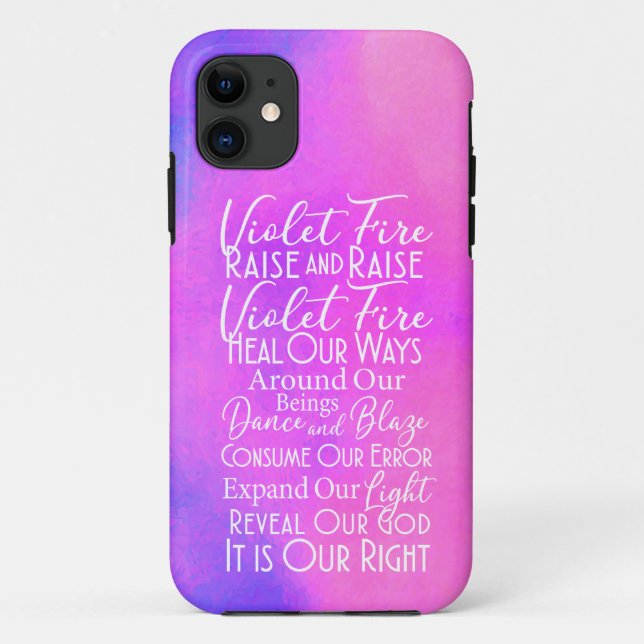 Violet Fire Prayer: Positive Intent and Protection Case-Mate iPhone Case (Back)