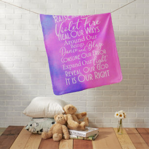 Violet Fire Prayer: Spiritual Comfort & Protection Baby Blanket